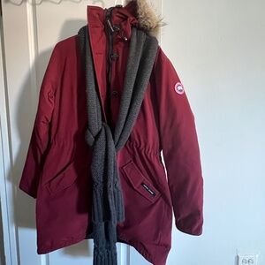 Canada Goose Rossclair Parka in Grape w/ Knit Scarf